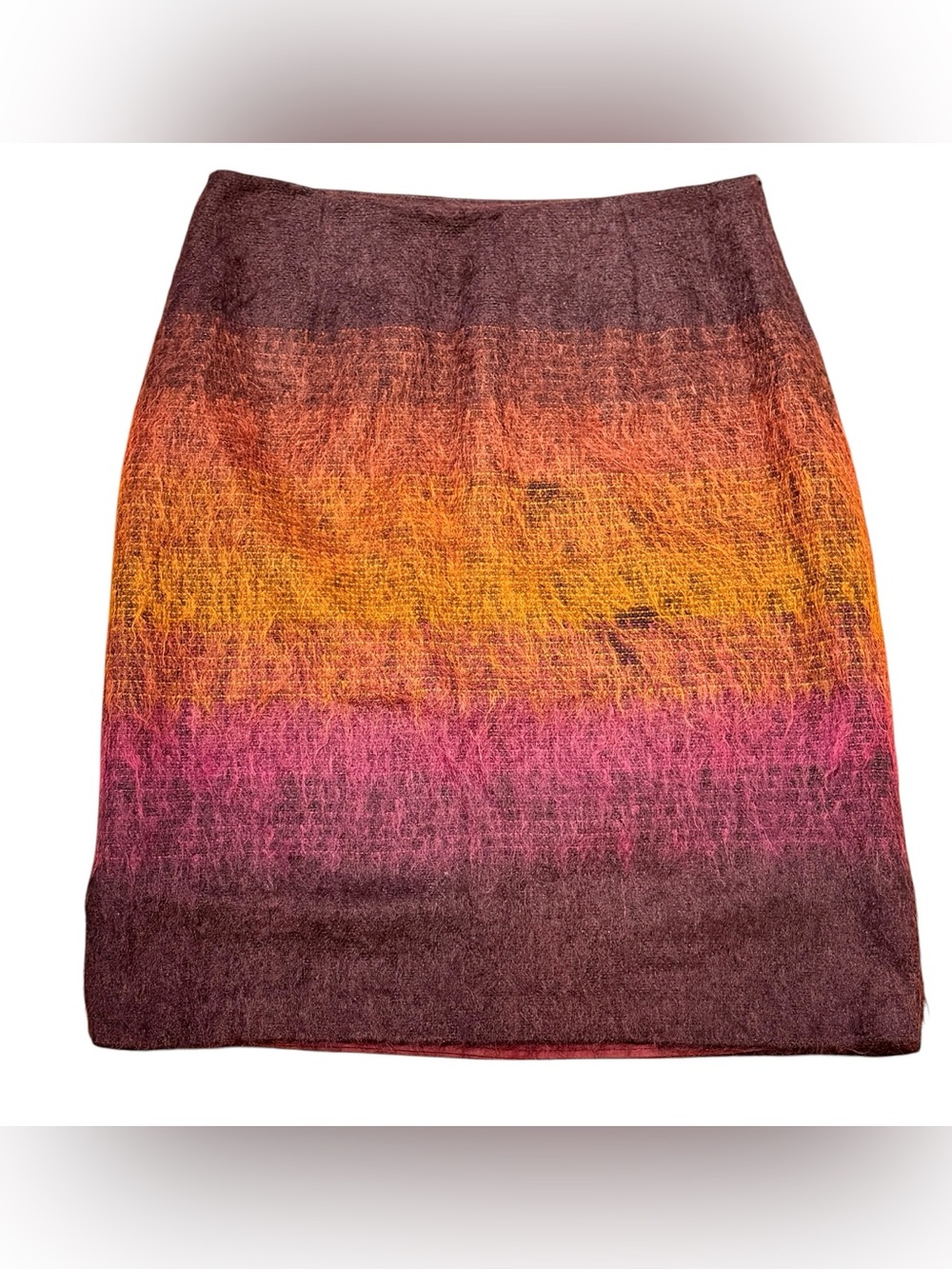 Anthropologie Ombre Mohair Blend Pencil Mini Skirt in Multicolor Size 6 - Picture 2 of 6
